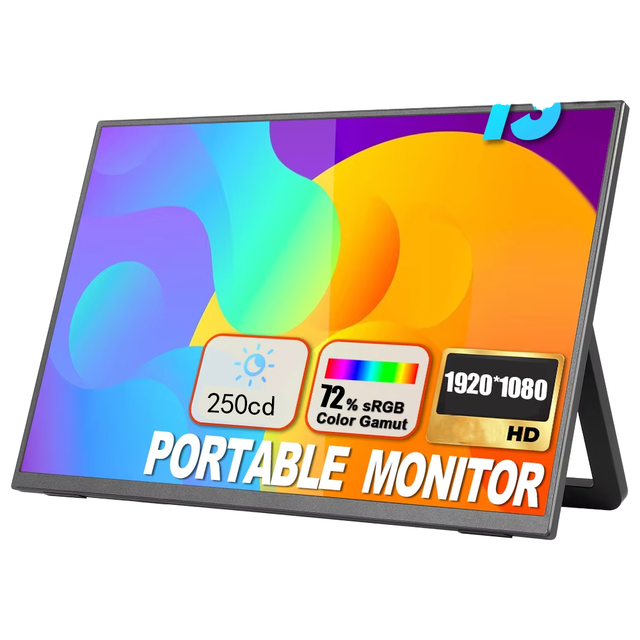 13-Inch Portable External Monitor with 1920*1080 60Hz OLED Backlit IPS Panel Type C Interface for Gaming Office Use Laptop Phone
