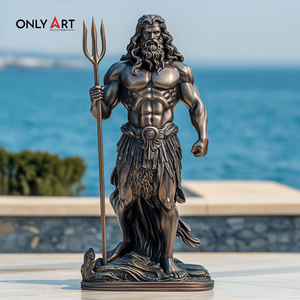 Statua di Zeus Antico a Grandezza Naturale Fatta a Mano, Scultura di Poseidone Personalizzata, Statua della Mitologia <span class=keywords><strong>Greca</strong></span>, Statua <span class=keywords><strong>Classica</strong></span> del Dio Poseidone - Product Image 2