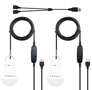 Bombilla de luz LED USB para acampar al aire libre con interruptor Simple, Bombilla LED portátil de 5V y 5W para garaje, almacén, coche, camión, barco de pesca - Product Image 1