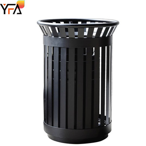 Ngoài trời kim loại Slatted Thùng rác đựng chất thải receptacle thương mại Thùng rác khu vực Vòng rác bin vuông khách sạn đường phố Patio - Product Image 3