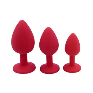 S M L 3 Dimensions Color Silicone Anal Plug With Diamond Bottom Plug Ass Toy For Couples