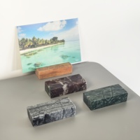 Porte-cartes en marbre naturel et travertin, support de présentation pour cartes de visite et cartes d'identité, pour la décoration de la maison et du bureau