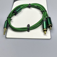 Cable de Audio de 3.5mm a Doble RCA, Chapado en Oro, Directo de Fábrica, con Revestimiento de PVC, para Micrófono, Teléfono, Altavoz, Amplificador