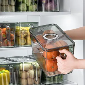 Plastikkühlschrank-Speicherbox Küche Lebensmittelfrische Aufbewahrungsbehälter Kühlschrank-Speicherbehälter mit Griffdeckel