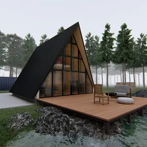 Cabine préfabriquée de maison modulaire moderne A Frame pour les vacances