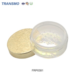 Boîte à poudre en plastique transparente ronde haut de gamme avec logo privé, boîte à maquillage, pot à poudre libre transparent vide avec tamis - Product Image 1