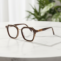 Monture de lunettes chic, fabriquée à la main en acétate et métal, matériaux de qualité supérieure, montures de lunettes colorées de créateurs français
