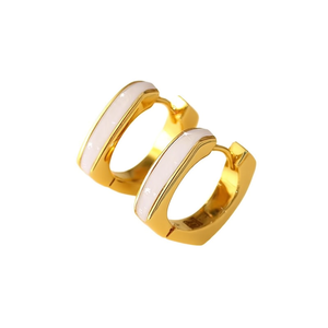 Pendientes Huggie E4766, Chapados en Oro, Aleación de Zinc, Rojos, Clásicos, Unisex, Joyería de Moda - Product Image 1