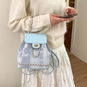 Mochila de Viaje Personalizada de Lujo, Diseño Mini en Negro Plateado, Cuero PU Auténtico, para Mujer, para Laptop - Product Image 4