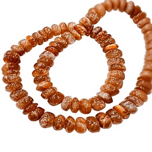 Customized 6-7mm Natural Sun Stone Smooth Rondelle Beads 100% Natural Stone New Design for Jewelry Making 14 Inches Strand - Product Image 1