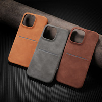 Couverture de téléphone en cuir PU d'agneau de sensation de peau pour iPhone 17 Pro Max étui de téléphone d'affaires Simple pour IPhone 17 16 15 14 13 avec fente pour carte