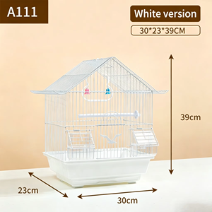 Jaula para Pájaros con Techo Arqueado Verde Natural, con Bandeja Extraíble, Revestimiento Seguro No Tóxico para Periquitos y Canarios - Product Image 4