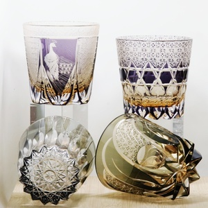 11 oz luxe japonais Edo Kiriko verre gravé whisky gobelet à l'ancienne violet ambre roches glacées 320ml avec boîte-cadeau - Product Image 4