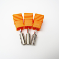 Embouts de lime à ongles électriques en carbure argenté 3/32" coniques F, M, C, embouts de ponceuse à ongles en forme de barillet pour le lissage des ongles, pour fournisseurs de produits pour ongles