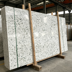 Dalles de terrazzo artificiel personnalisées YDSTONE, grandes dalles modernes en terrazzo blanc pour la décoration intérieure de cuisine, <span class=keywords><strong>chambre</strong></span>, sol et mur, respectueuses de l'environnement - Product Image 1
