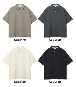 Vente chaude populaire 250gms polyester coton Polo T-shirt surdimensionné goutte épaule vierge broderie personnalisée Logo Polo T-shirt - Product Image 5