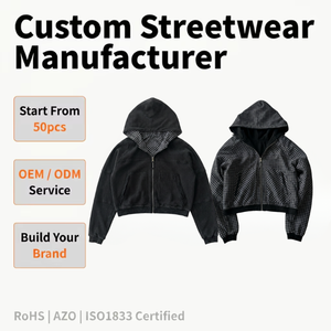 Felpa con Cappuccio Reversibile in Maglia Waffle Pesante con Zip per Uomo e Donna, Unisex, Oversize, Foderata <span class=keywords><strong>a</strong></span> Quadri, Giacca Termica con Cappuccio, Streetwear - Product Image 1