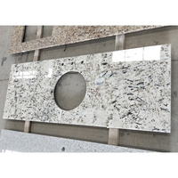 Plan de travail de cuisine en granit blanc sur mesure Guanmay, style moderne, dalle de pierre rectangulaire préfabriquée pour plan de travail de cuisine