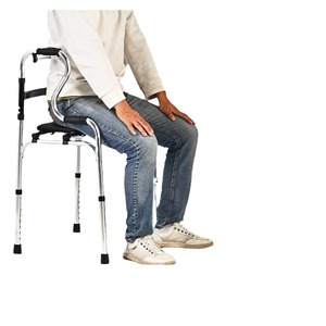 Jujiale <b>Walker</b> Stainless Steel One Button Foldable For <b>Elderly</b> Mobility Aid - Product Image 2