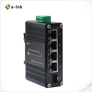 <span class=keywords><strong>Switch</strong></span> PoE per guida Din esterna non gestito <span class=keywords><strong>Gigabit</strong></span> a 4 porte 10/100/1000Mbps con 1 porta SFP Uplink uscita 48V DC - Product Image 1