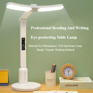New Modern Luxury Multifunctional Dimmable Reading Usb Cordless Rechargeable Led <b>Table</b> with Clock Date Display High CRI 98 - Product Image 1
