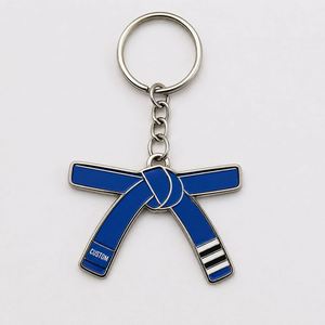 Porte-clés en alliage de zinc personnalisés pour ceintures de Jiu-Jitsu, impression UV, pour arts martiaux, salles de sport, clubs d'entraînement, tournois, modèle cadeau, vente en gros - Product Image 3
