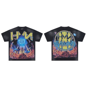 เสื้อยืดลายเรขาคณิตสไตล์ยุโรปอเมริกันแบรนด์ฮาร์แอนด์<span class=keywords><strong>โม</strong></span><span class=keywords><strong>นี่</strong></span> ตกแต่งด้วยคริสตัลแบบรีดร้อน ล้างสีแล้ว ให้ลุคเท่ๆ - Product Image 5