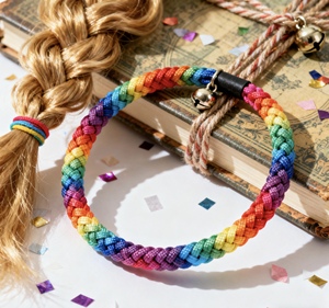 ยางยืดถักทอโพลีเอสเตอร์ 100% ปรับสีรุ้ง/สีตามสั่ง มีสินค้าในสต็อก สำหรับเครื่องประดับผม ของใช้ในบ้าน และงานสิ่งทอ - Product Image 2