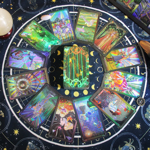 Prisme étanche Tarot <span class=keywords><strong>jeu</strong></span> de société couleur imprimé en plastique destin Tarot carte approvisionnement en gros - Product Image 6