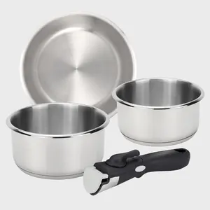 Tùy biến Logo 4 cái sữa Pan nấu ăn Chậu đặt nhà bếp Chậu Cookware sets với tách ra xử lý