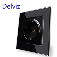 Delviz – panneau en verre cristal trempé, prise Standard ue, interface ca de prise électrique 16a, prise de courant murale européenne intégrée