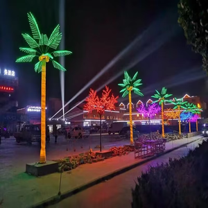 Ngoài trời nhân tạo <span class=keywords><strong>LED</strong></span> thắp sáng cây cọ dừa ấm trắng IP67/65 Đồng nhựa trong nhà vườn trang trí chiếu sáng trang trí - Product Image 1