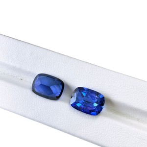 Cadermay Jewelry Synthetic Sapphire Cornflower Blue Rectangle Loose Stone For Jewelry Making - Product Image 5