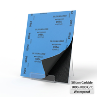 Papier abrasif Fortunebrasive 9x11 pouces en carbure de silicium, pour utilisation à sec ou à l'eau, lot de 100, grain 1000-7000, support en latex, pour peinture automobile, métal, bois