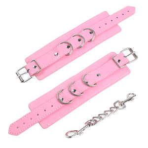 大人のPUレザー手首の袖口足首の袖口BDSMボンデージアダルトセックスのゲームプレイのための手錠 - Product Image 6