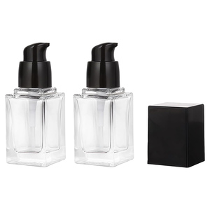 Nouvelle Bouteille Cosmétique Carrée en Verre Dépoli de 30 ml, Gravée à l'Acide, Personnalisable, avec Pompe Pulvérisatrice pour Fond de Teint Liquide et Émulsion Scellée - Product Image 1