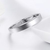 Bague simple en argent sterling 925 sans bijoux en pierre femmes bandes bague unie bague minimaliste délicate