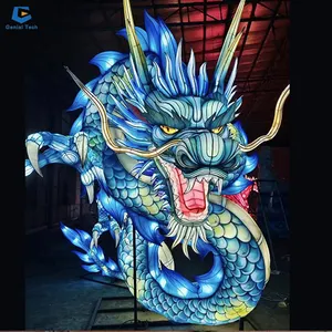 Gtc04 चीनी नए साल लालटेन सजावट कृत्रिम त्योहार रेशम ड्रैगन लालटेन बिक्री के लिए