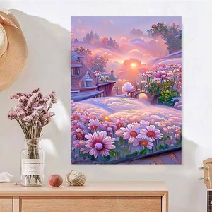 XIXI Diamond <b>Painting</b> Landscape Series Acrylic Handpainted Pink Fantasy Flower Sea Ambience Art Deco Gift Set - Product Image 3