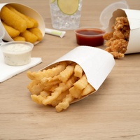 Boîtes en papier personnalisées jetables blanches pour frites, pop-corn, friandises, snacks, poulet, burgers, anneaux d'oignon, frites – Emballage alimentaire