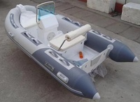 Bateau à rames gonflable, 10x5.4m, coque en fibre de verre PVC