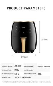 En Stock: <span class=keywords><strong>Freidora</strong></span> de Aire Inteligente de Alta Capacidad de 1400W y 6L, Control Digital Dual, Multifuncional, <span class=keywords><strong>Olla</strong></span> Eléctrica para Freír en el Hogar - Product Image 5