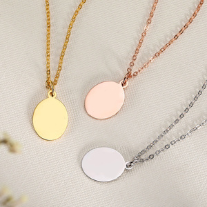 Collar con forma de corazón de corte láser de acero inoxidable <span class=keywords><strong>para</strong></span> mujer, Gargantilla con logotipo personalizado, barra en blanco, etiquetas personalizadas <span class=keywords><strong>para</strong></span> <span class=keywords><strong>perros</strong></span> y mascotas, collar ovalado - Product Image 3