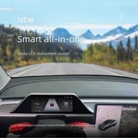 HUD de pare-brise LCD amélioré de 9,66 pouces avec CarPlay/Android Auto pour Tesla Model Y 2019-2024 et Model 3 2017-2023 - Alerte d'angle mort