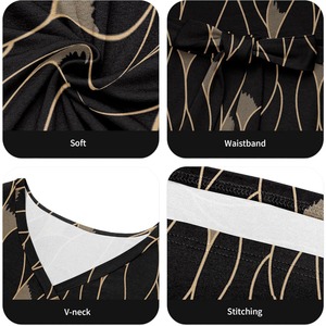 Robe longue maxi à manches courtes et col en V à imprimé léopard écologique grande taille pour femmes avec ceinture tendance chic élégante - Product Image 5