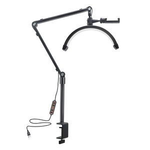 Vente en gros Demi-lumière de lune LED et lampe de bureau avec support pour extensions de cils et photographie en direct - Product Image 1