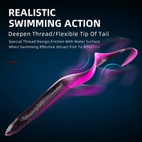 Leurre de pêche artificiel souple en silicone TG Dragon Grub 150mm 200mm à queue unique, type Wobbler pour la pêche à la traîne