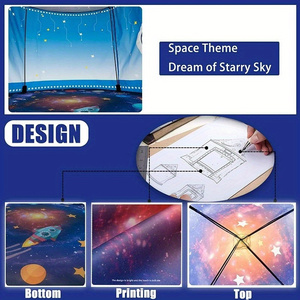 Tente pliable portable sur le thème de l'espace, château de prince et de princesse, tente de jeu pop-up, tente tipi pour une utilisation en intérieur et en extérieur - Product Image 6