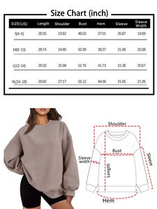Womens quá khổ Áo nỉ Hoodies Crew Neck áo len giản dị Tops thoải mái mùa thu thời trang trang phục - Product Image 6
