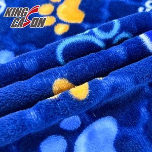 KINGCASON Manufacturer Wholesale Solid Customized Design Anti-pill Cute Paw Printed Flannel Fleece Fabric for Home Textiles - Product Image 3